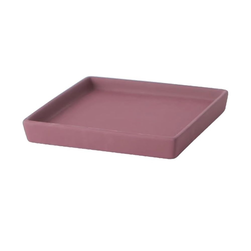 Podstawki z kwiatami Kwadratowa ceramiczna podstawka na doniczkę z ociekaczem roślin Taca na rośliny(Red)
