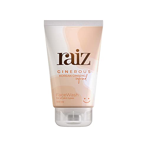 Raiz Face Wash For Women & Men | Korean Ginseng Skin Face Wash | Skin Whitening, Anti Acne, De Tan Face Wash | Dry & Oily Skin Facewash | Paraben & Alcohol Free (Pack of 1)