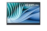 LG gram 16-inch +View Portable Monitor with USB Type-C, DCI-P3 99% (Typ.), Auto Rotate, Two-Way Supported Folio Cover