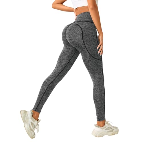 Leggings de yoga de tiro alto para running y deportes al aire libre en tejido elástico transpirable
