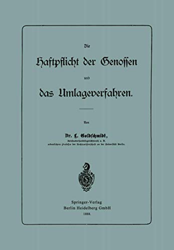 Die Haftpflicht der Genossen und das Umlageverfahren