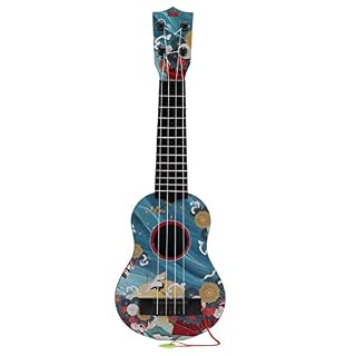 Ukulélé Jouet pour Enfants,Guitare en Plastique Durable pour Tout Petits,Facile À Transporter(bleu) - Les Beatles, Paul McCartney, John Lennon, RIngo Starr, George Harrison