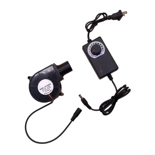 Juego de soplador de aire con ventilador de CC sin escobillas de 12 V para cocinar portátil, arranque de fuego de barbacoa y aplicaciones de refrigeración de carcasa de computadora de bricolaje Juego de soplador de aire con ventilador de CC sin escobillas de 12 V para cocinar portátil, arranque de fuego de barbacoa y aplicaciones de refrigeración de carcasa de computadora de bricolaje