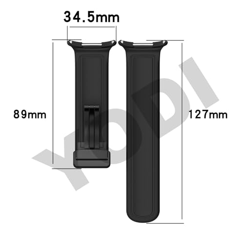 Image of YODI Watch Band Compatible with Samsung Galaxy Watch 7 Ultra Band 47mm Smartwatch, Soft Classic Strap Bands Genuine Hybrid Leather For Men Women (Black)