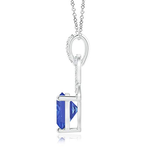 Angara Natural Tanzanite Solitaire Pendant Necklace for Women in 14K Solid Gold | December Birthstone, Birthday, Engagement, Anniversary, Wedding Jewelry Gift for Women2