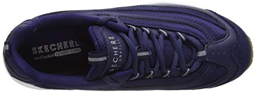 Skechers Skechers Girl's Low-Top Trainers, Blue Navy Duraleather Suede Mesh Trim NVY, 4 Big Kid