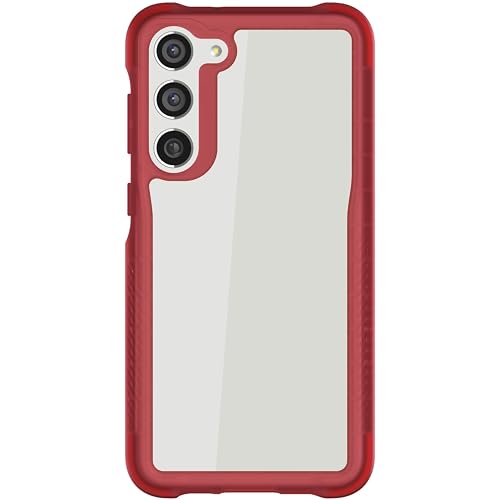 Image of Ghostek Covert Galaxy S23 Plus Clear Phone Case with Military Grade Shockproof Protection, Non-Slip Grip, Protective Silicone Cover Designed for 2023 Samsung Galaxy S23+ (6.6 inch) (Red)