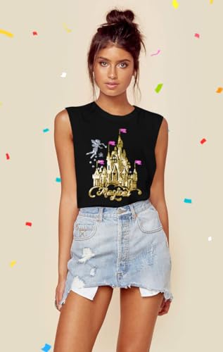 Magical Castle Tank Top Women: Magic Kingdom Shirts Cute Graphic Holiday Vest Summer Vacation Sleeveless Shirt2