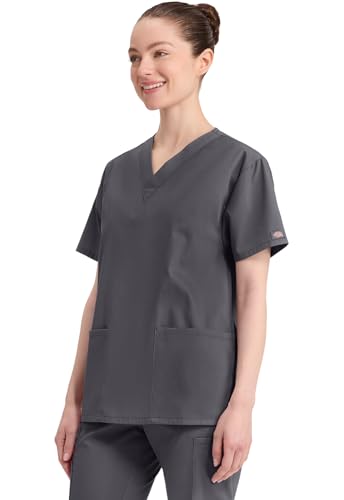 Image of Dickies EDS Signature Scrubs Tops for Women V-Neck Modern Classic Fit