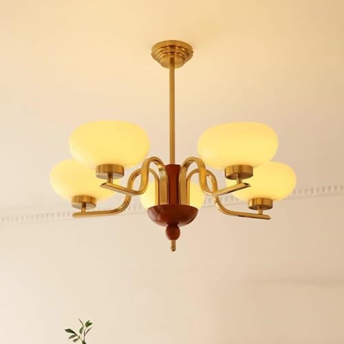 Lustre suspension moderne grand format en verre blanc et métal or pour décoration de plafond