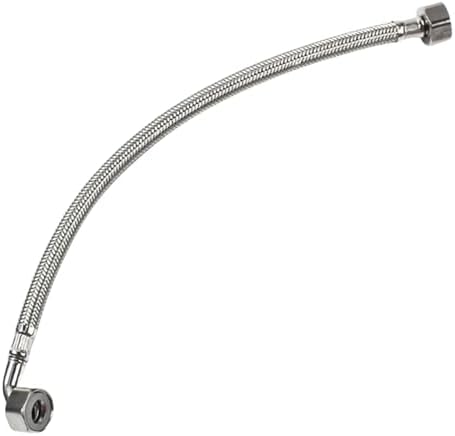 High Pressure Metal Braided Pipe 1/2" Thread Connector 90 Degree Bending Flexible Plumbing Hose Utility Loom Steel Braided Pipe