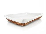 HERSIG - Cesta de Mimbre para Ropa Planchada con Forro Protector - Bandeja...