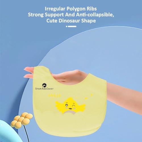Image of StarAndDaisy Reusable Silicone Bib for Baby with Adjustable Buttons for Mess-Free Feeding