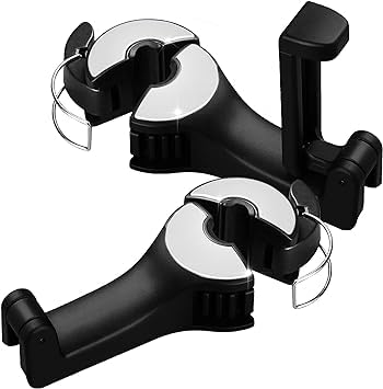 BEYKURY Car Seat Headrest Hook with Phone Holder - Keep Your Vehicle Organized with Multifunctional Storage Hooks for Purses, Bags, and More! Easy-to-Install Backrest Clips - Essential Interior Accessories for On-the-Go.(PACK OF 1)
