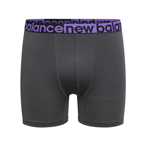 New Balance Cueca boxer de 8,9 cm para meninos (pacote com 4), Camuflagem Thunderbolt elétrica/índig