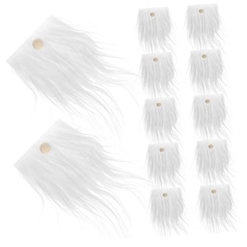 Barbe de gnome flanelle predecoupee blanche kit sans couture avec boules bois