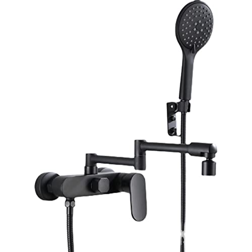 Robinet de bain mural anti-calcaire en laiton avec flexible de douche