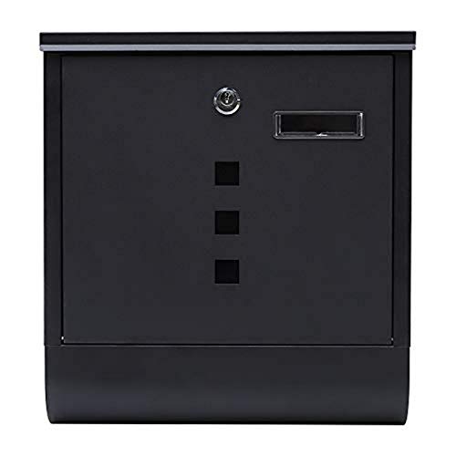 Fine Art Lighting MD01 Wandbriefkasten, Legierter Stahl, Schwarze Sandmaserung, 13"x12"x4" Cover