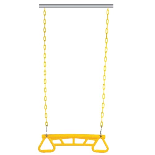 Image of REZNOR Trapeze Swing Bar Playset with Plastic Gym Trapeze Bar for Kids /Adults, | Weight Capacity 120 kg (Yellow)
