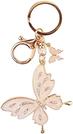 Butterfly Keychain - Cute Key Chain,1 Set Butterfly Gift,Crystal Bling Diamond keychain,Butterfly Accessories for Women Car Keys, Pink, 2*5