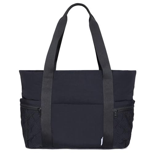 NOL Tote Bag for Women, Lightweight Quilted Puffer Tote Work Bag with Zipper Compartments,Waterproof Puffy Handbag for Travel