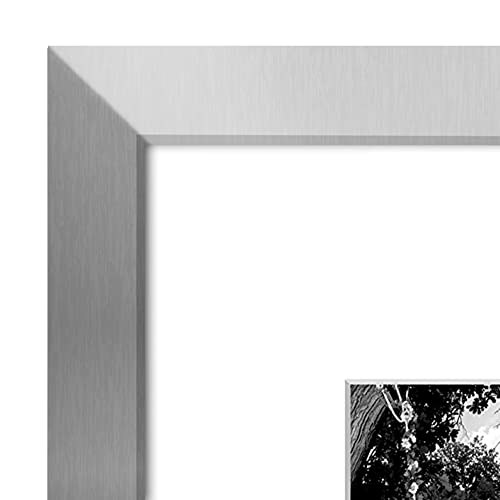 Americanflat 11X14 Picture Frame In Silver - Displays 5X7 With Mat And 11X14 Without Mat - Composite Wood With Shatter Resistant Glass - Horizontal And Vertical Formats For Wall #TOP5