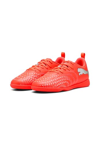 Puma Future 9 Play It Jr Fußballschuh für Kinder Unisex Glowing Red Puma Weiß Puma Schwarz Puma Silber 36 EU