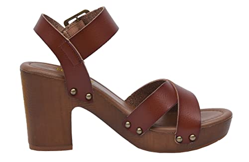 CUSHIONAIRE Women's Sayer Faux Wood Sandal +LiteSole Technology, Wide Widths Available2