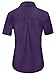 Ruisin Womens Button Down Shirt Summer Short Sleeve Shirts Office Formal Work wear Simple Plain Turndown Collar Blouse Tunic Tops Dark Purple Size XXL