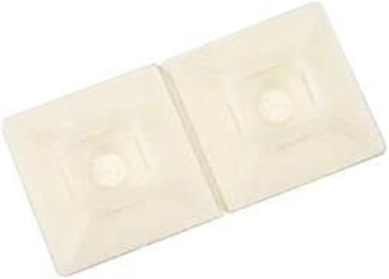 3M Cable Tie Mounting Base CTB1X1NTA-C, 4-way Adhesive Mount, Pack of 100 | 4-Way Adhesive Mount, Designed to Keep Your Wire or Cable Bundles Organized in Narrow Spaces, CTB1X1NTA-C