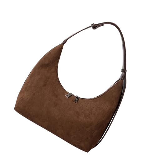 Sac à main bandoulière en suède rétro et sangle réglable pour femme