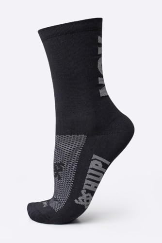 Meia para Corrida HUPI RUN Preto/Cinza 1 Par Cano Médio, Cor: Preto/Cinza, Tamanho 36-42