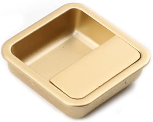 2 piezas de manijas empotradas para puerta corrediza de granero, pomos de cajón de armario de aleación de zinc, manija de puerta corrediza (dorado)