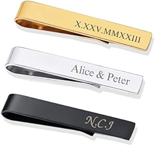 Initial Tie Clip, Engraved Name Tie Pin, Personalised Date Tie Holder, Mens Tie Accessories, Custom Tie Bar, Customised Tie Slide, for Him, Custom Mens Gift, Name Tie Holder, Custom Grooms Gift