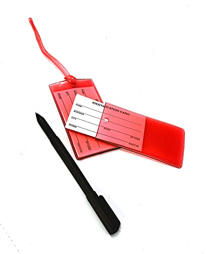 4 Red Luggage Tags - Made In Usa #TOP4