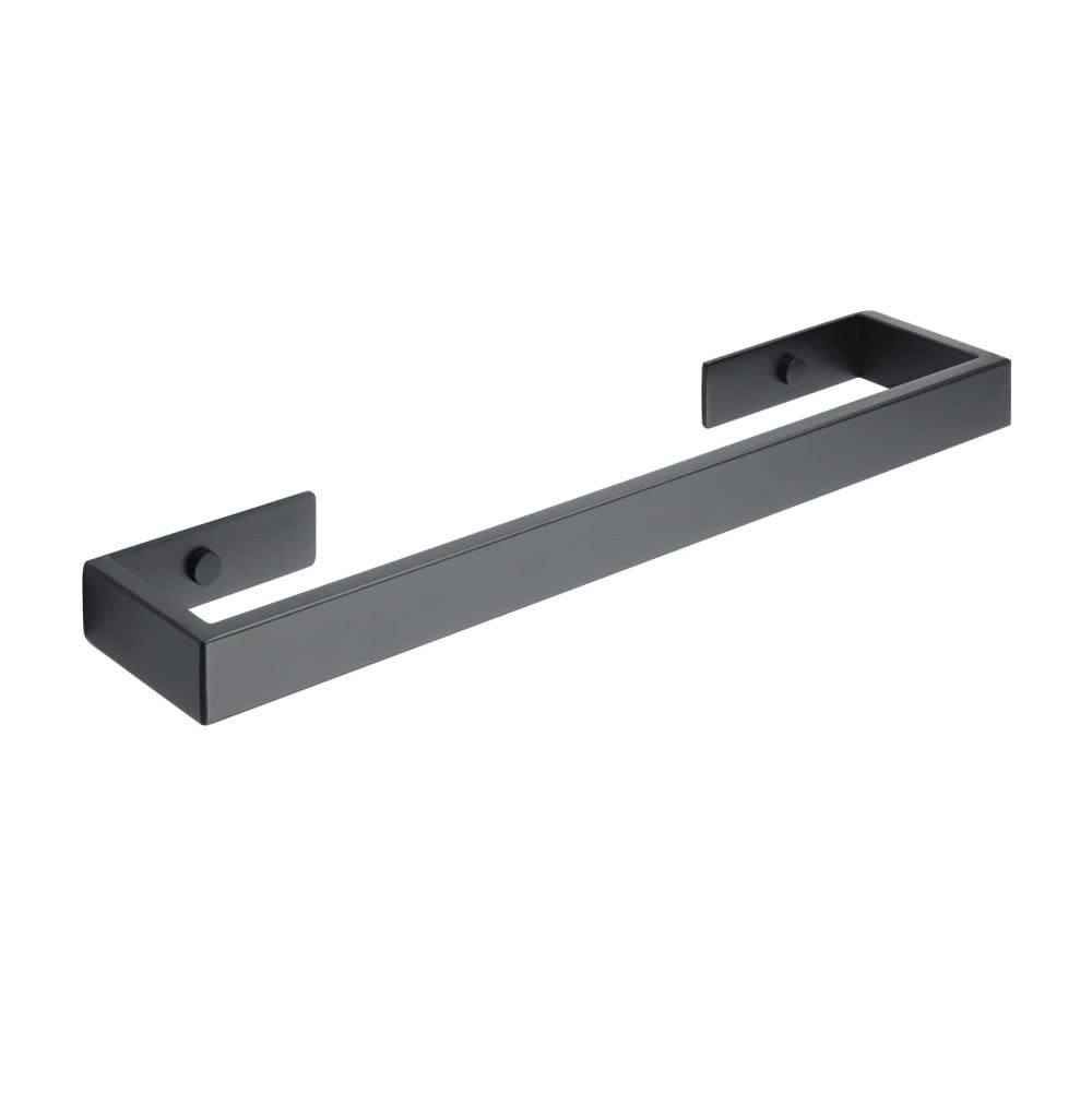 Porte-serviettes mural noir 40 cm en acier inoxydable autocollant