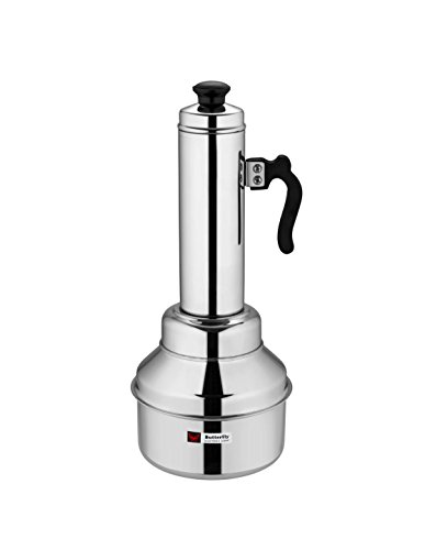 Image of Butterfly Stainless Steel Premium Puttu Kodam Puttu Maker with Steamer Plate and Steel Stick, 1.5 litres, Silver, Standard
