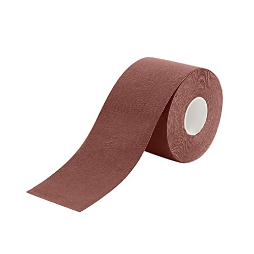 Bandage auto-adhésif pour femme - Patch musculaire de sport élastique - Patch de levage de poitrine - Couleur peau - Affaissement, café, 10cm*5m