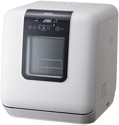 TOSHIBA(東芝) 食洗機 DWS-33A 工事不要 食器洗い乾燥機 1-3人用 ヒーター式 乾燥 UV除菌 節水 コンパクト 卓上 高温水洗浄 ホワイト