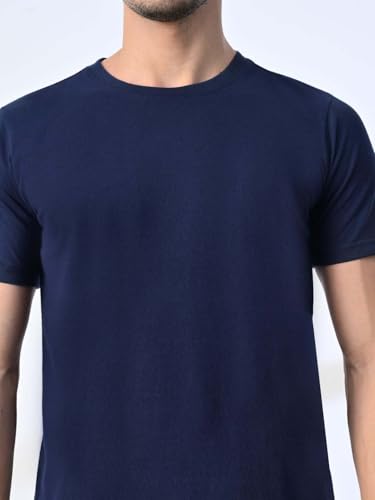 Image of Men's Plain Cotton Crew Neck T-Shirt Regular Fit Short Sleeve Tee