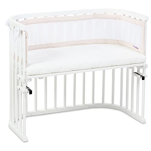 Protector de cuna babybay de malla transpirable chichonera beige Maxi y Boxspring 5