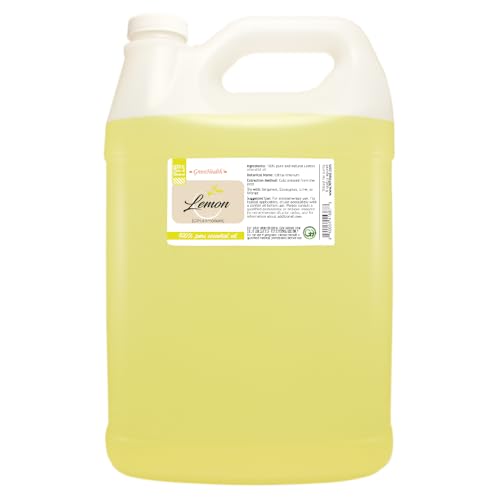 GreenHealth Lemon Essential Oil (Spain) – 1 Gallon – 100% Pure & Uncut – Cold-Pressed Citrus Oil for Aromatherapy, Cleaning & DIY