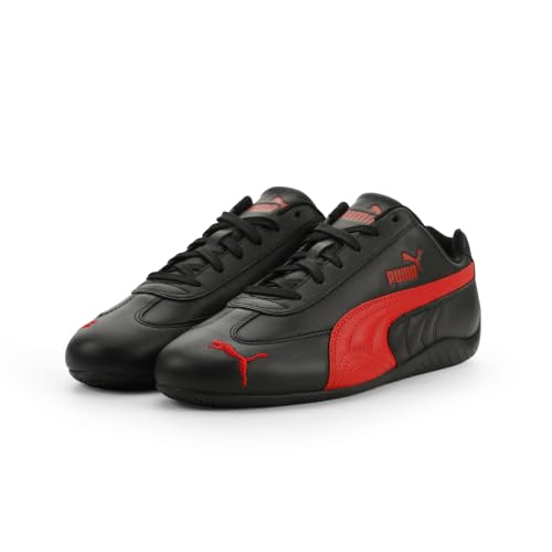 PUMA Men's Speedcat Full Leather Shoes, Puma Black-for All Time Red, 7.5