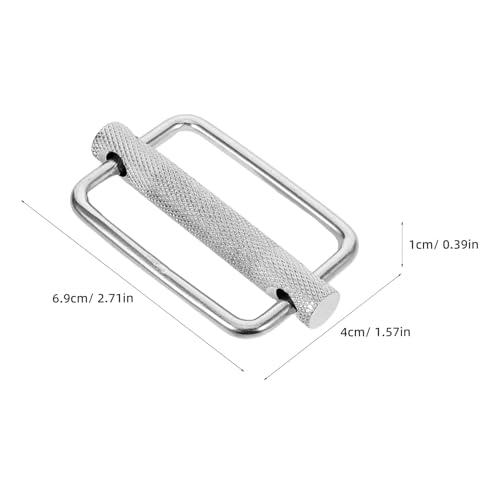 Hebilla de cinturón rectangular HANABASS de acero inoxidable con cierre antideslizante de 2 piezas 2