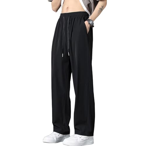 ワイドパンツ メンズ 冷感 ロングパンツ ガチョウパンツ ゆったり イージーパンツ ジャージ 下 カジュアル ストレートパンツ 接触冷感 夏服