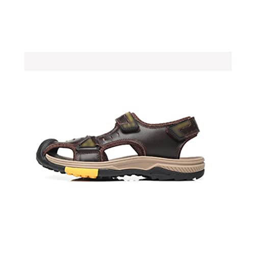 Men's Sandals Leather Shoes Slip-on Leisure Sandals Outdoor Beach Shoes Retro Men Footwear(41)3