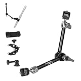 PRO-GRADE DUAL FRIKTION GELENKE & HEAVYDUAL CLAMMP - Erleben Sie felsenfeste Stabilität mit dualen 360°-Reibungsgetriebegelenken, die unerwünschte Bewegungen eliminieren. Die Superklemme verfügt über eine robuste Konstruktion, die sicher an Stangen, Stativen und Kamerakäfigen befestigt wird (über 1/4-Zoll-20 Löcher). Mit einer Tragfähigkeit von 1 kg hält es zuverlässig DSLRs, spiegellose Kameras, LED-Videoleuchten, Mikrofone und Monitore für stabile professionelle Filme