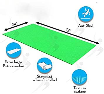 Image of Anti Skid Eva Indoor Outdoor Men & Women Fitness Gym Workout 4mm Thick Yoga Mat (Plain Green)