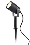 National Lighting Garden Spike Lights, Gloss Black | Dimmable Adjustable Ground or Surface Mounted Lights, Green Outdoor Weatherproof GU10 Spike Lights, Mains Powered Outside Spotlights IP65 Rated