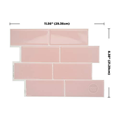 Smart Tiles Self Adhesive Wall Tiles - Metro Ava - 4 Sheets of 11.56" x 8.38" (29.36 cm x 21.29 cm) Kitchen and Bathroom Stick on Tiles - 3D Peel and Stick Backsplash - Thumbnail 6